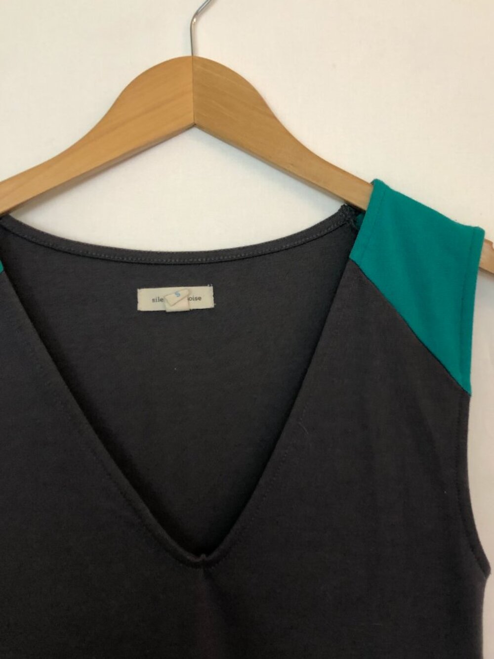 URBAN OUTFITTERS UO SILENCE NOISE Colorblock Bodycon Dress Gray Teal Green 2010s - Picture 5 of 7